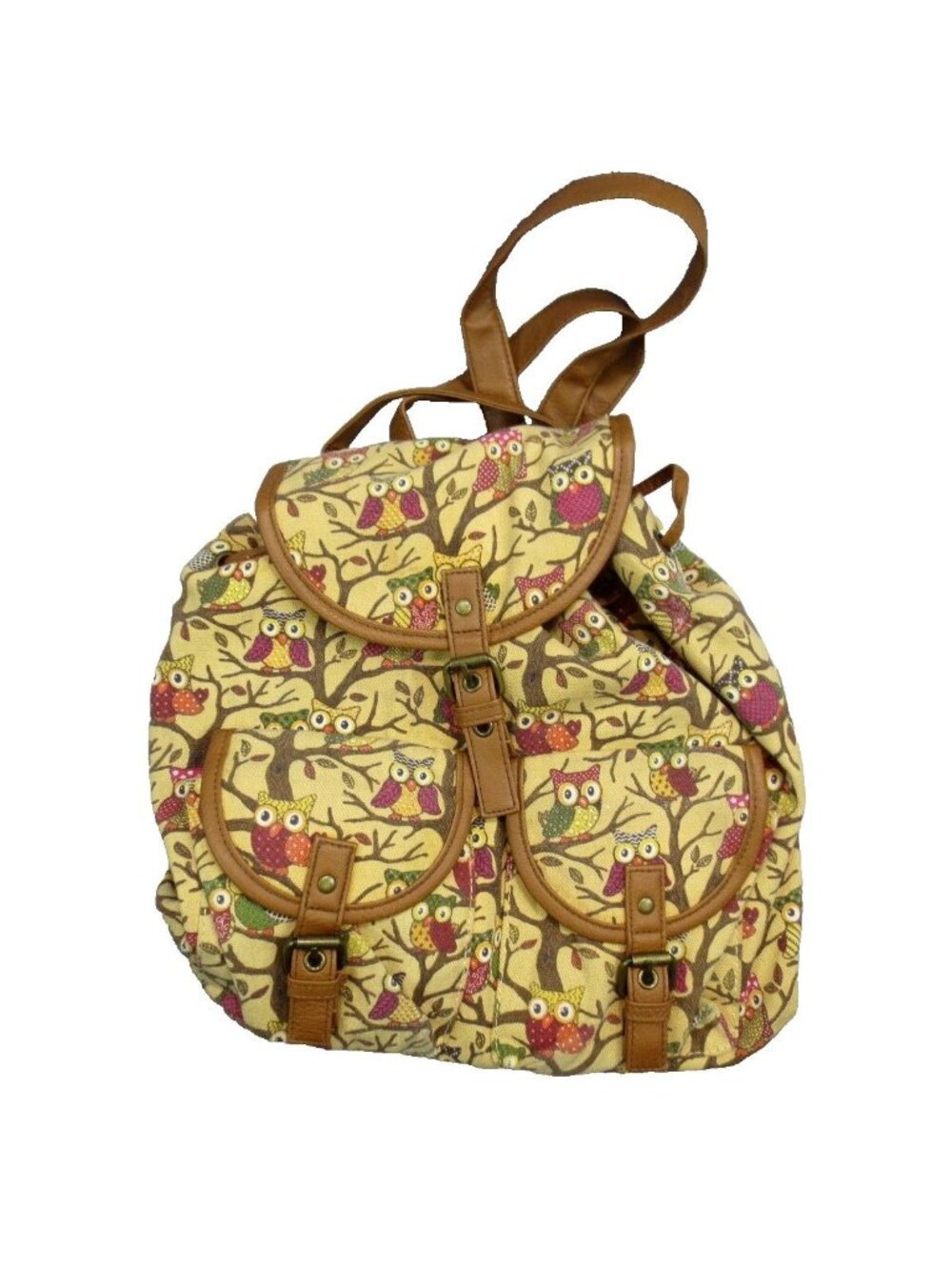 Owl Canvas Backpack Shoulder Bookbag Rucksack Satchel Travel Bag Pockets